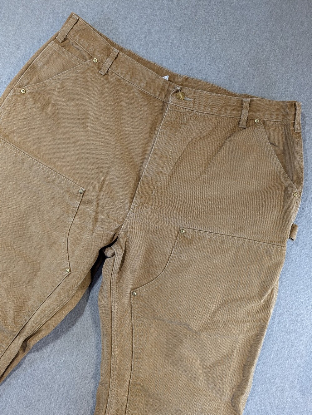 Carhartt Original Fit Double Knee Duck Canvas Work Pants Men's 42 X 34 Brown B01